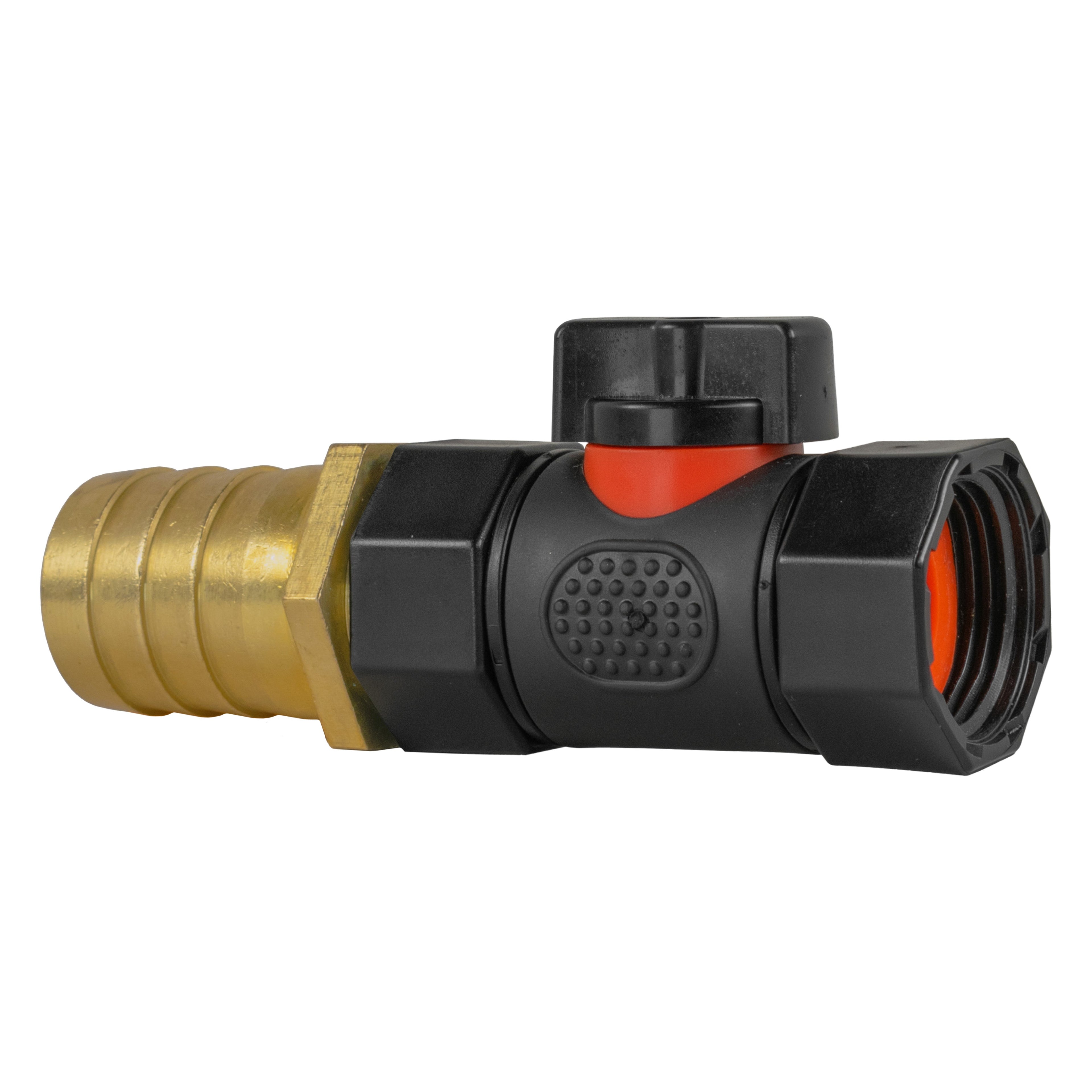 25mm Brass Barb with In-Line BSPF Threaded Valve Garden Hose Pipe Barb Connector