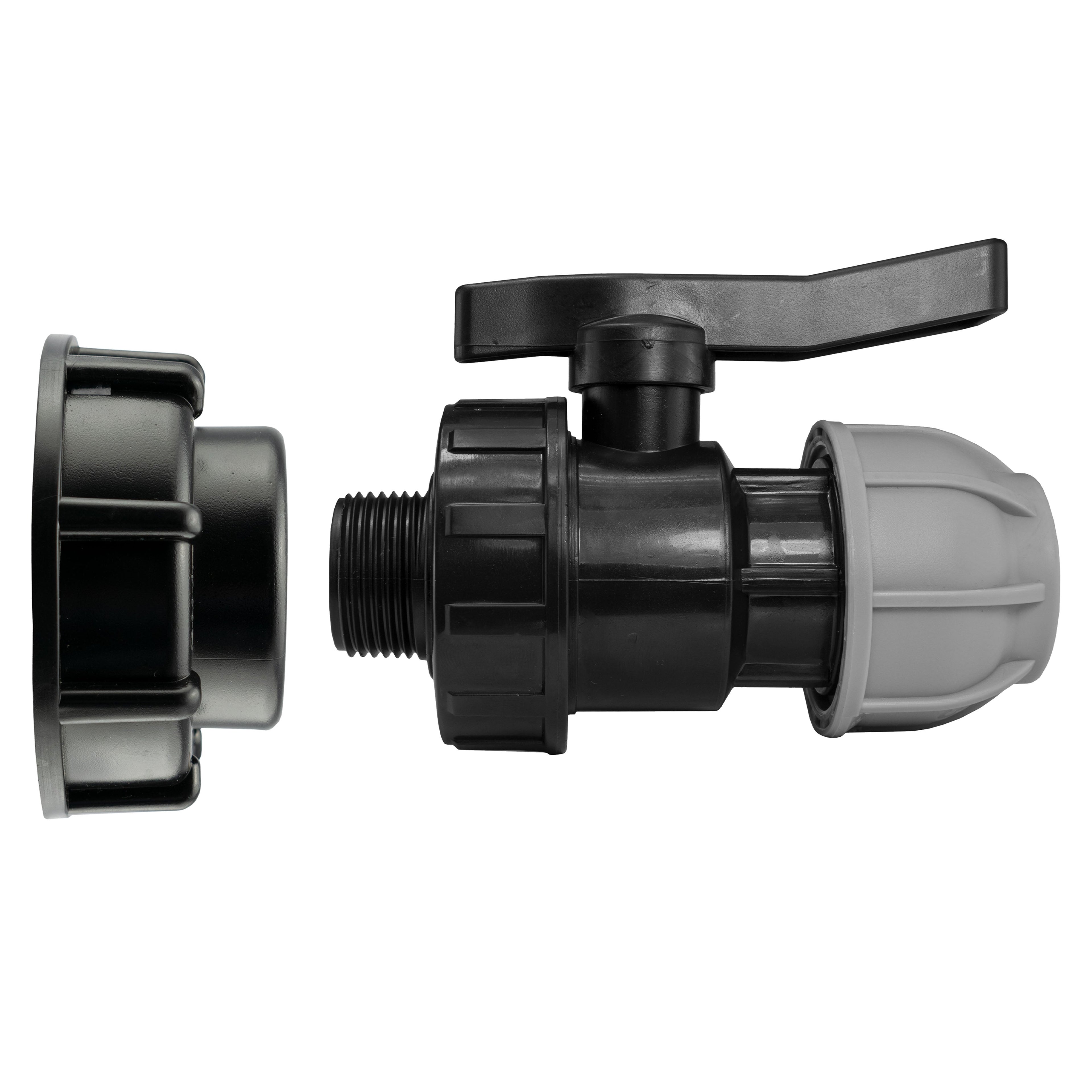 IBC 2 S60X6 Cap with 25mm MDPE Valve MDPE Pipe Connector Drip Irrigation Fitting