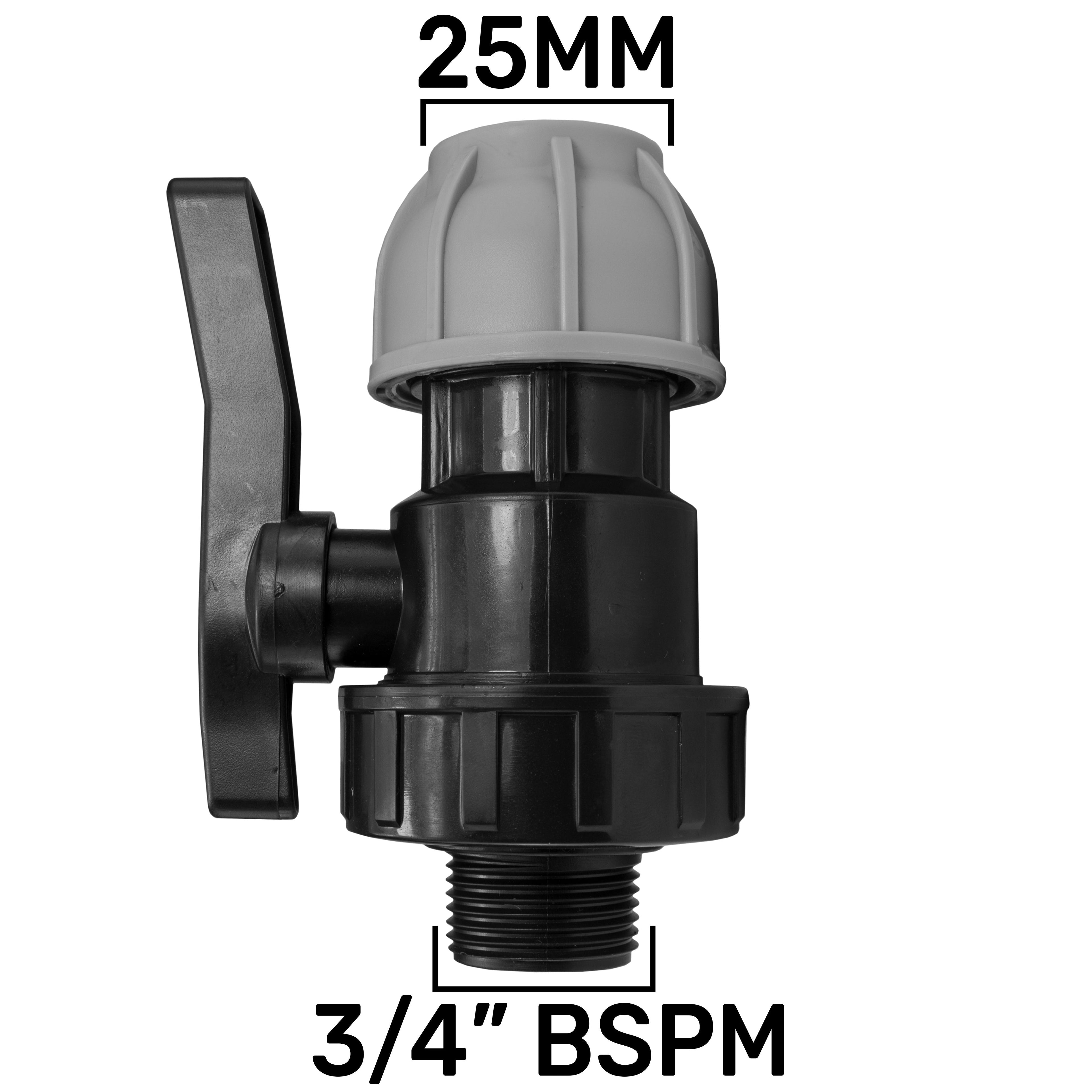 IBC 2 S60X6 Cap with 25mm MDPE Valve MDPE Pipe Connector Drip Irrigation Fitting