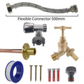 Brass Barbed Bib Tap FULL Connection Kit Outdoor Watering Kit Hose Connector Set