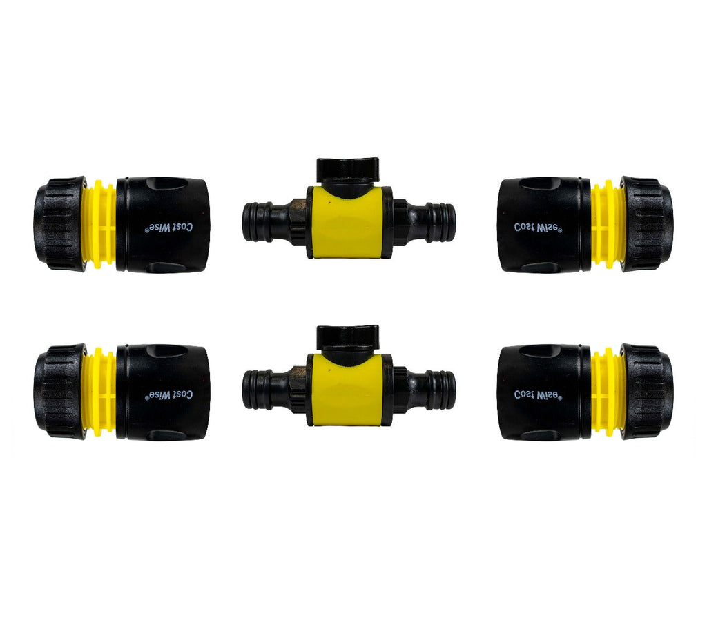 Cost Wise Snap On Male-Male In Line Valve Kit Yellow Black for Hose Pipe Fitting