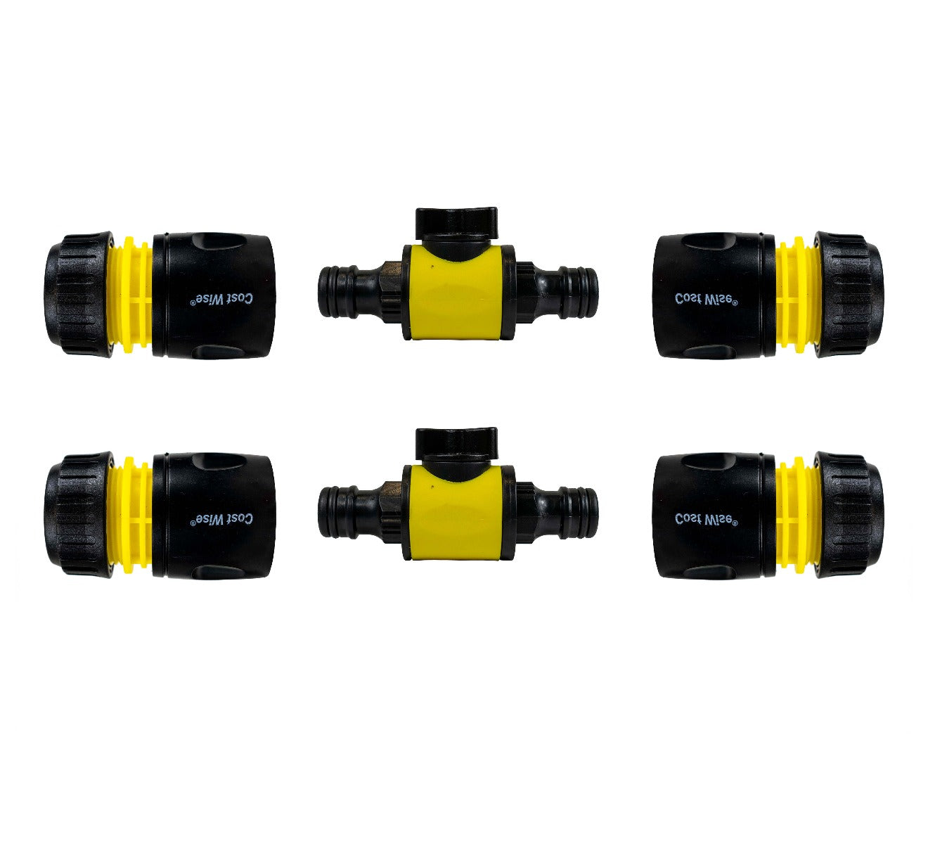 Cost Wise Snap On Male-Male In Line Valve Kit Yellow Black for Hose Pipe Fitting